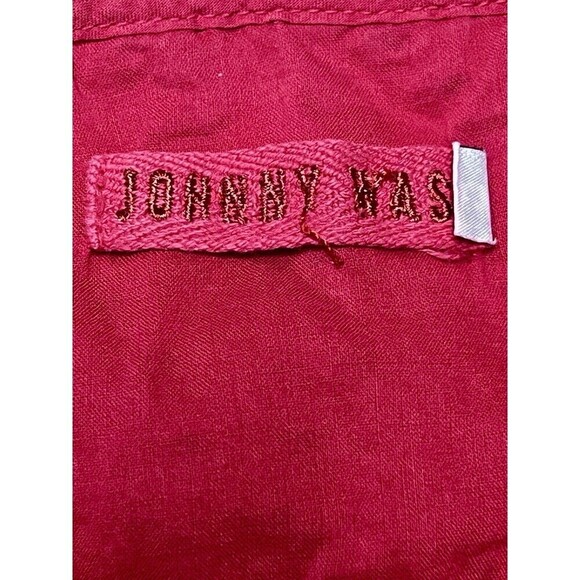 Johnny Was Tunic Top Shirt Red Sleeveless Floral Eyelet Babydoll Small DIY Read - Picture 7 of 11